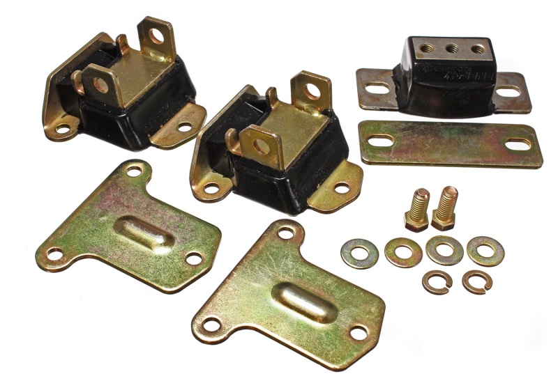 Energy Suspension 69-72 Camaro/70-73 Monte Carlo Black Complete Motor & Trans Mount Set Zinc Finish thumbnail 3