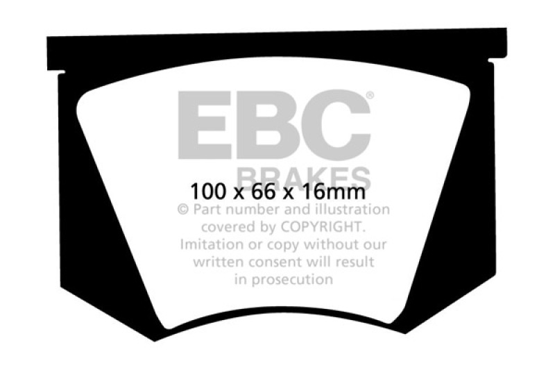 EBC Greenstuff Passenger Car Organic Brake Pads DP2100 Pads, Greenstuff, Organic, 2000 Series, Car/Truck, Set thumbnail 5