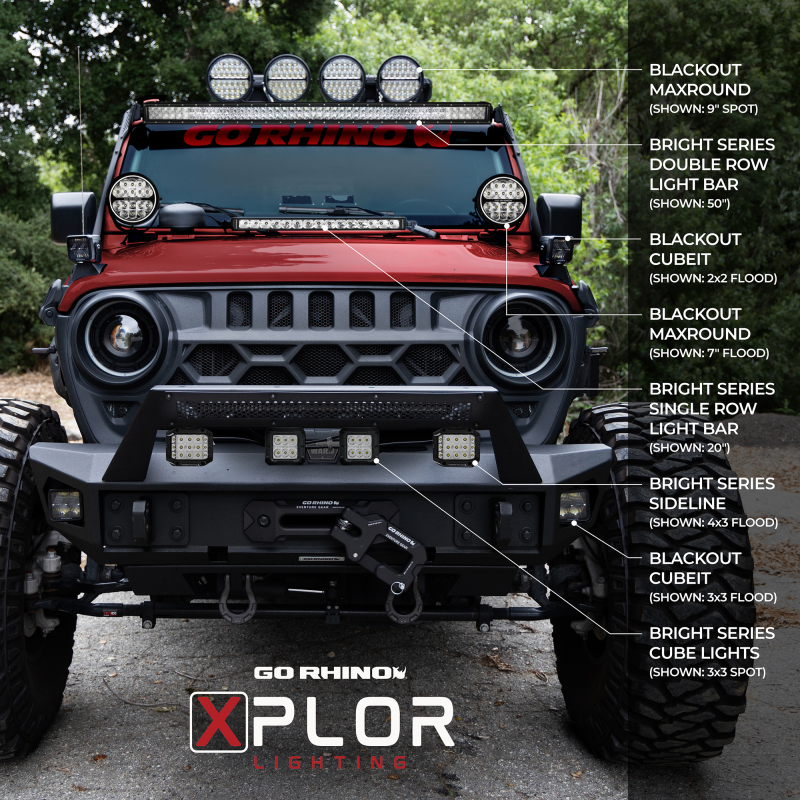 Go Rhino Xplor Bright Series Single Row LED Light Bar (Side/Track Mount) 20.5in. - Blk thumbnail 7