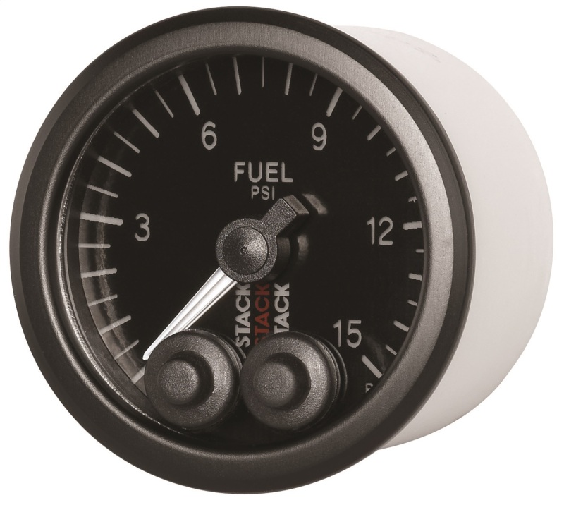 Autometer Stack 52mm 0-15 PSI 1/8in NPTF Male Pro-Control Fuel Pressure Gauge - Black thumbnail 9