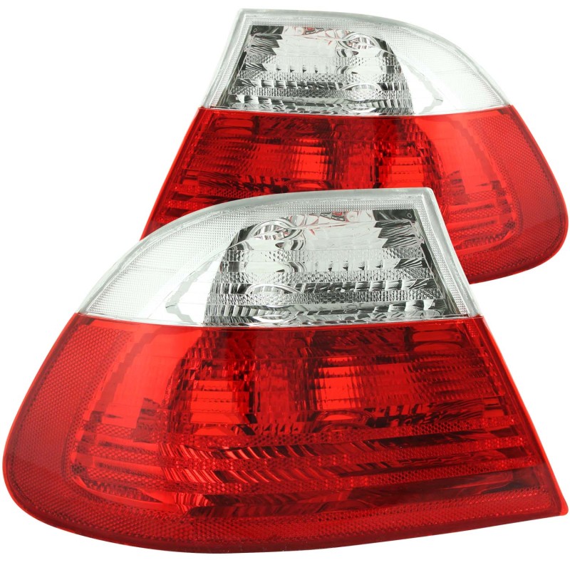 ANZO 2000-2003 BMW 3 Series E46 Taillights Red/Clear thumbnail 3