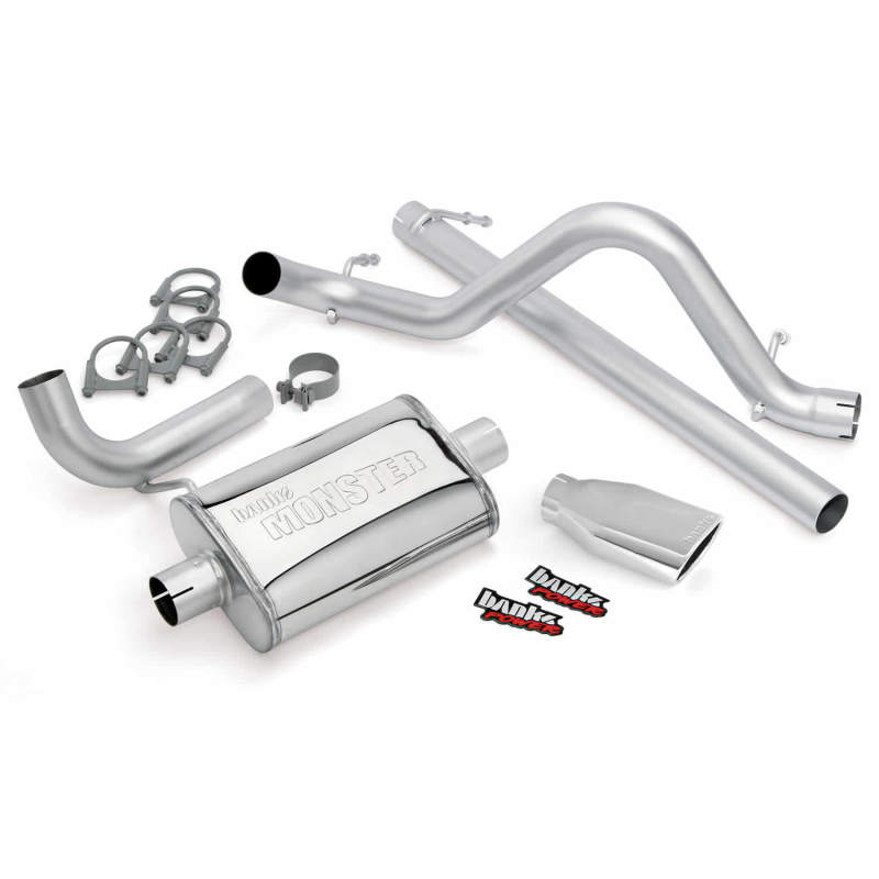 Banks Power Monster Exhaust Systems for 2007-2011 WRANGLER - 51321 System, Exhaust, Cat-Back, Stainless, Natural, Single Exit, Rear Turndown, Chome Tip, Jeep, 3.8L, Wrangler, 2-Door, Kit thumbnail 8