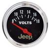 Autometer Jeep 52mm 8-18 Volts Short Sweep Electronic Voltmeter Gauge thumbnail 6