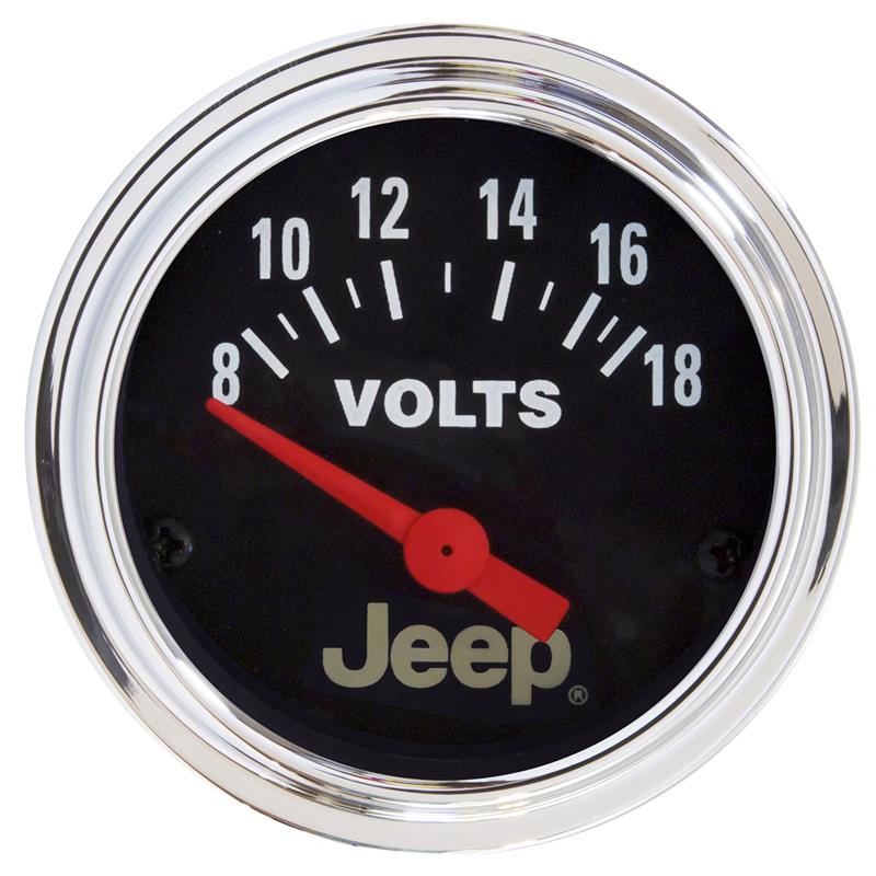 Autometer Jeep 52mm 8-18 Volts Short Sweep Electronic Voltmeter Gauge