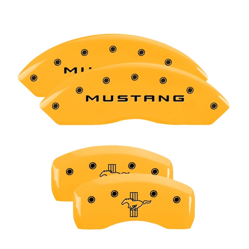 MGP Front set 2 Caliper Covers Engraved Front MGP Yellow finish black ch thumbnail 6