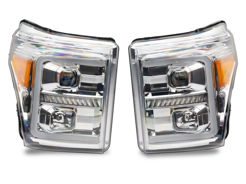 Raxiom 11-16 Ford F-250 Super Duty LED Projector Headlights - Chrome Housing (Clear Lens) thumbnail 7