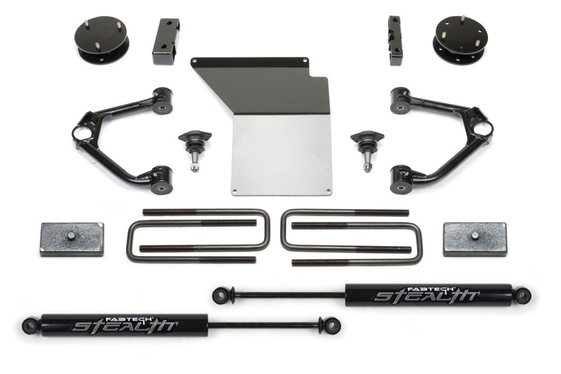 Fabtech 14-18 GM K1500 w/OE Alum. UCA 4in Budget UCA System w/Rear Stealth Shocks (1x fabFTS21190)