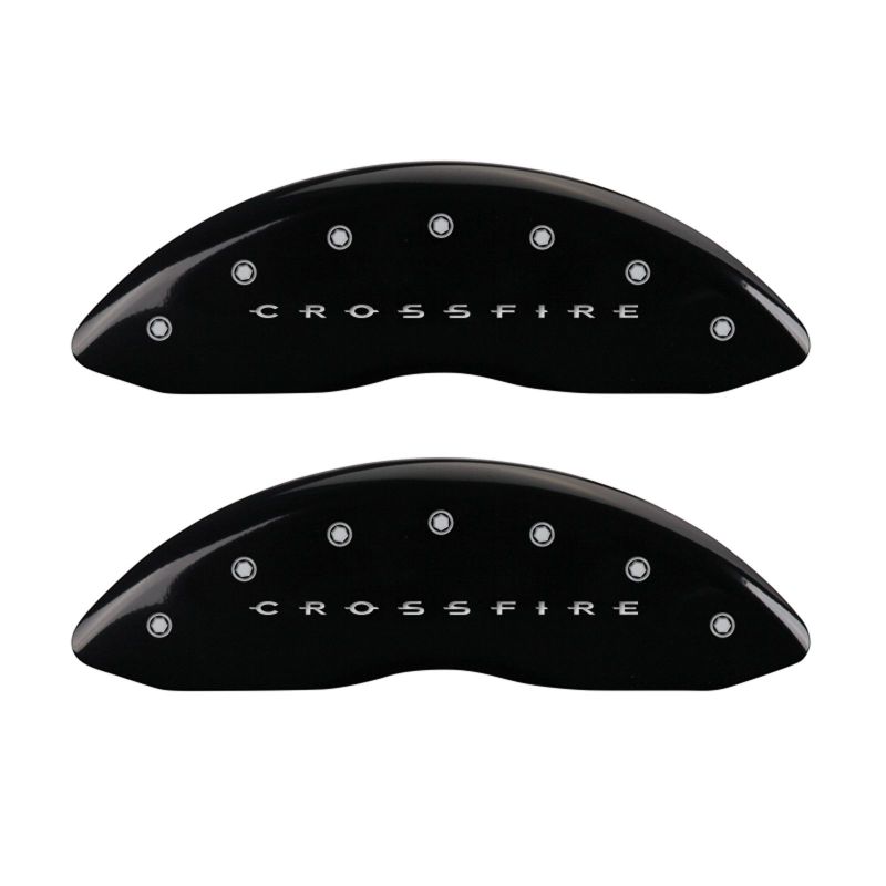 MGP 4 Caliper Covers Engraved Front & Rear Crossfire Black finish silver ch thumbnail 4