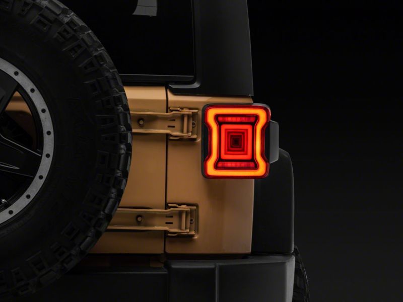 Raxiom 07-18 Jeep Wrangler JK Axial Series JL Style LED Tail Lights- Black Housing- Red Lens thumbnail 4