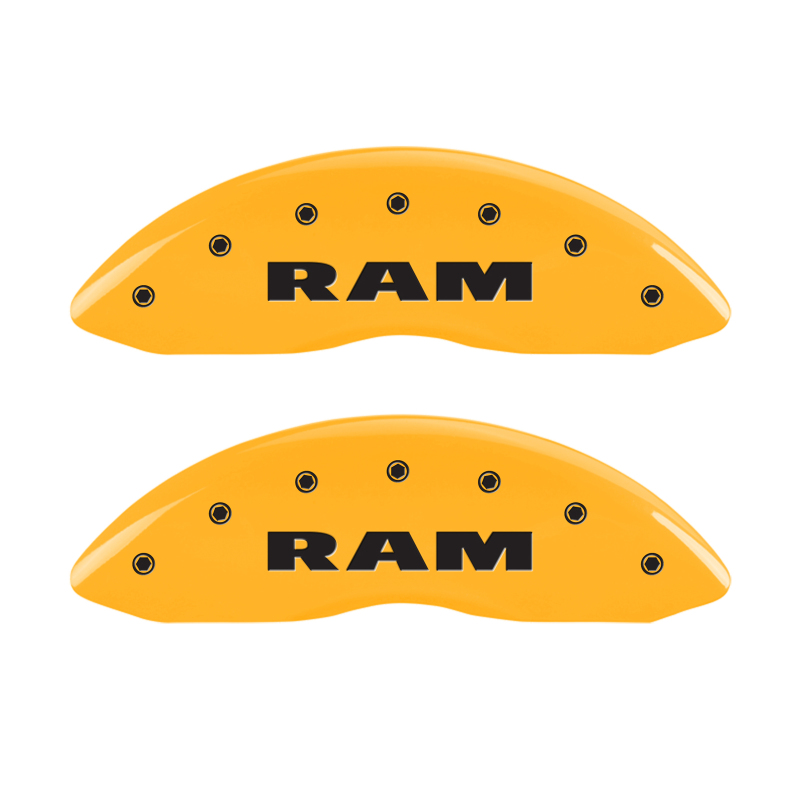 MGP 4 Caliper Covers Engraved Front & Rear Ram Yellow Finish Black Char 2006 Dodge Durango thumbnail 5