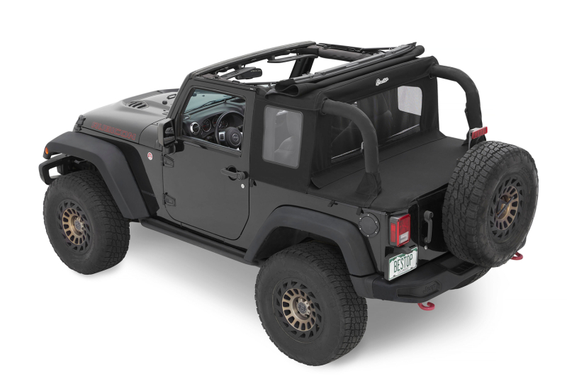 Bestop 07-18 Jeep Wrangler JK 2-Door Halftop Soft Top (Black Diamond) thumbnail 5