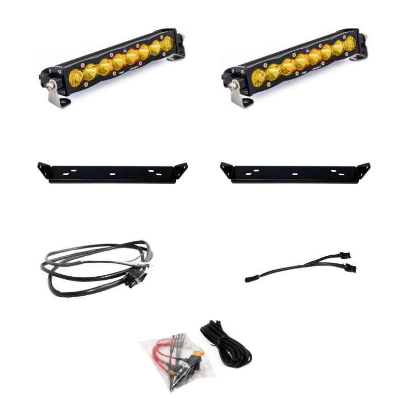 Baja Designs 2021+ Ford Raptor S8 Behind Grill Kit -10in. Amber D/C