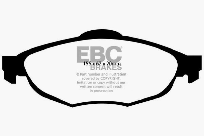 EBC 01-06 Chrysler Sebring Sedan 2.4 Ultimax2 Front Brake Pads thumbnail 2