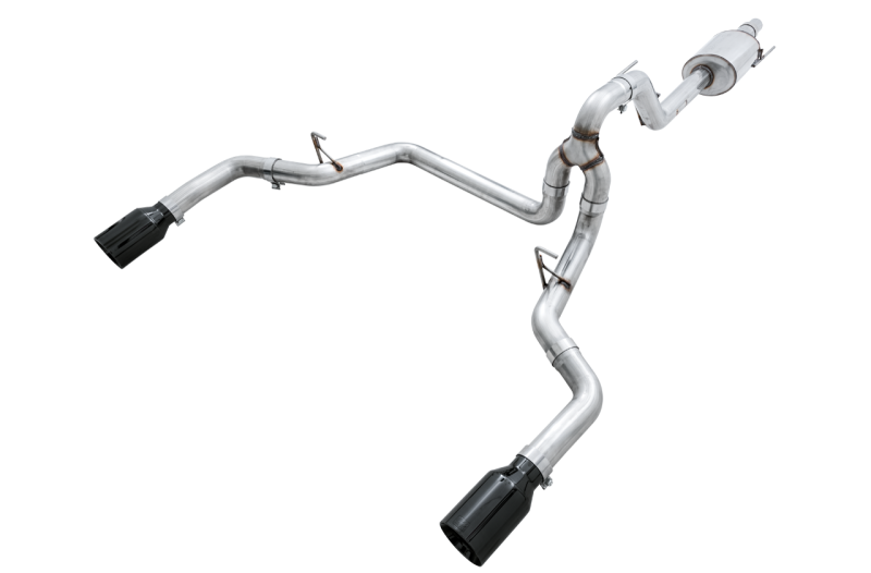 AWE Tuning 2015+ Ford F-150 0FG Dual Exit Performance Exhaust System w/5in Diamond Black Tips thumbnail 2