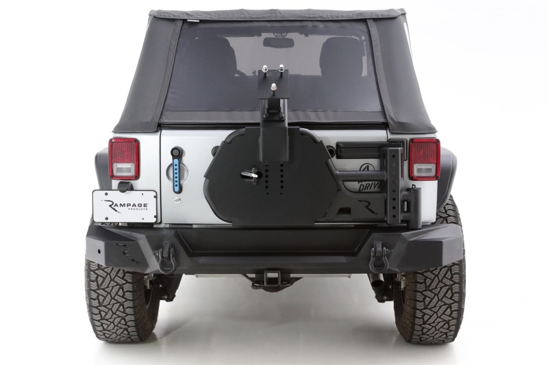 Rampage 07-18 Jeep Wrangler JK (Incl. Unlimited) Trail Guard Tire Carrier - Black thumbnail 5