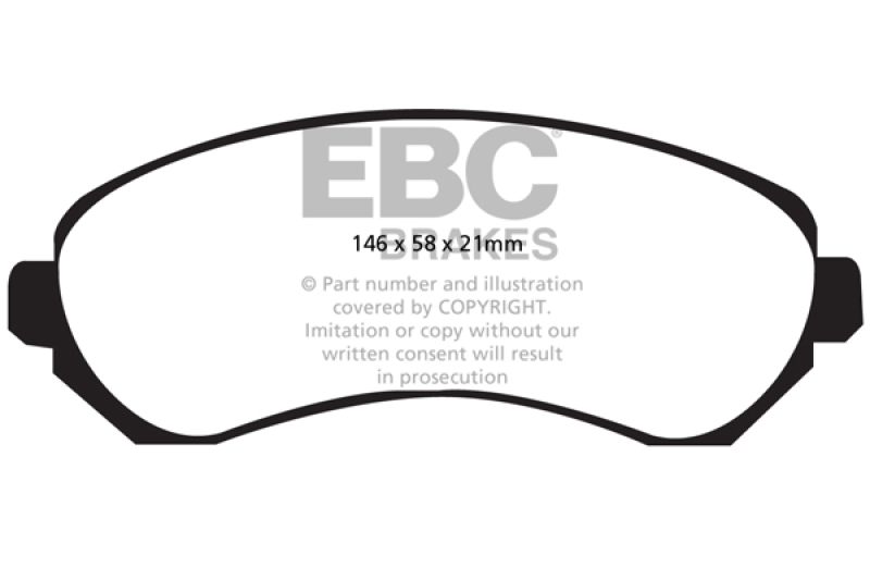 EBC 01-05 Buick Rendezvous 3.4 2WD Greenstuff Front Brake Pads thumbnail 7