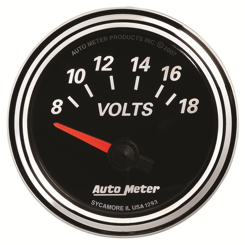 Autometer Designer Black II 52mm 18V Voltmeter Gauge thumbnail 5