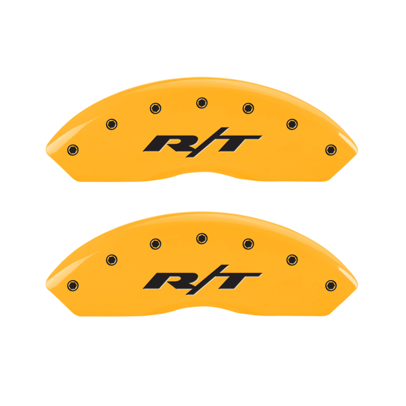 MGP 4 Caliper Covers Engraved Front & Rear RT Yellow finish black ch thumbnail 4