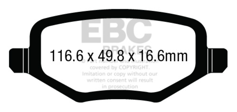 EBC 12+ Chrysler Town & Country 3.6 Ultimax2 Rear Brake Pads thumbnail 5