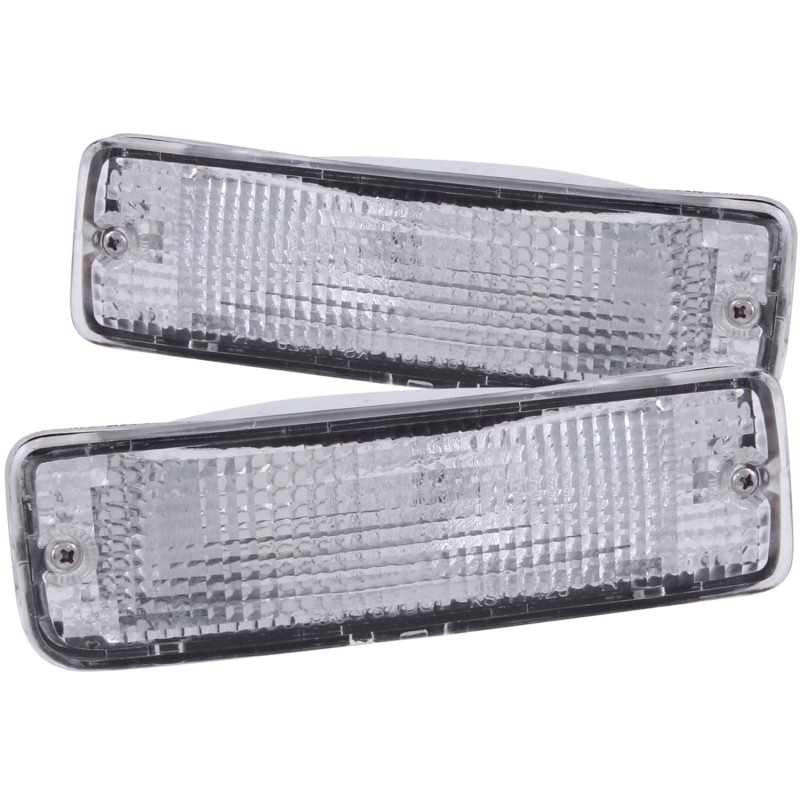 ANZO 1989-1995 Toyota Pickup Euro Parking Lights Chrome w/ Amber Reflector thumbnail 2