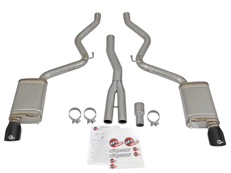 aFe MACH Force XP Exhausts Cat-Back SS-304 EXH w/ Black Tips 15-16 Ford Mustang EcoBoost 2.3L (t) thumbnail 5