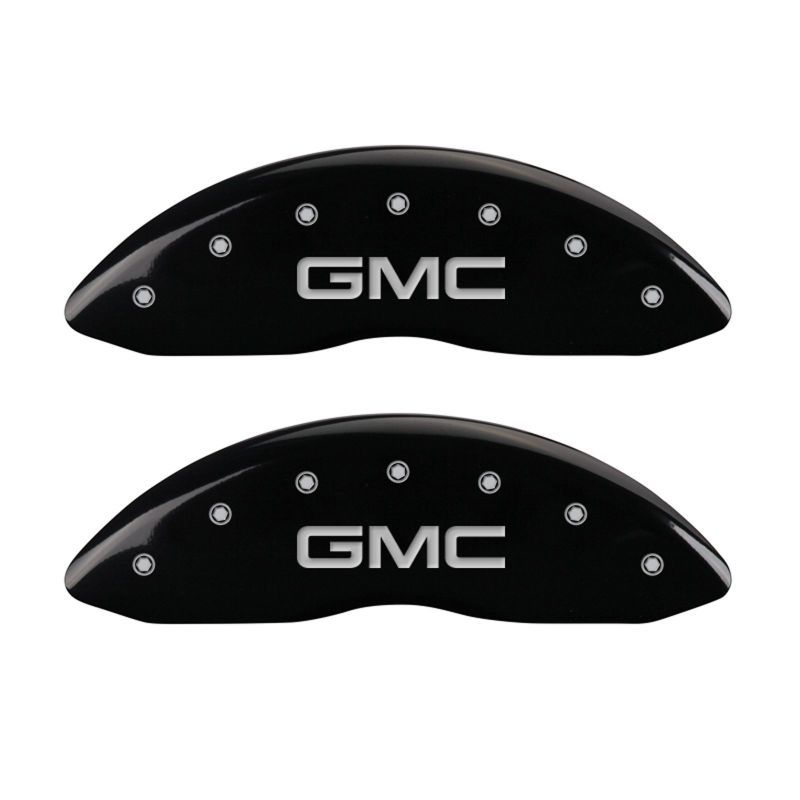 MGP 4 Caliper Covers Engraved Front & Rear GMC Black Finish Silver Char 2009 GMC Savana 2500 thumbnail 7