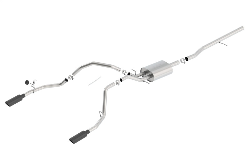 Borla 14 Silv/Sierra 1500 C/B Touring Exh/2.75in in Muffler 2.25inout 4inTIp SS Rear Exit-Blk Chrome thumbnail 5