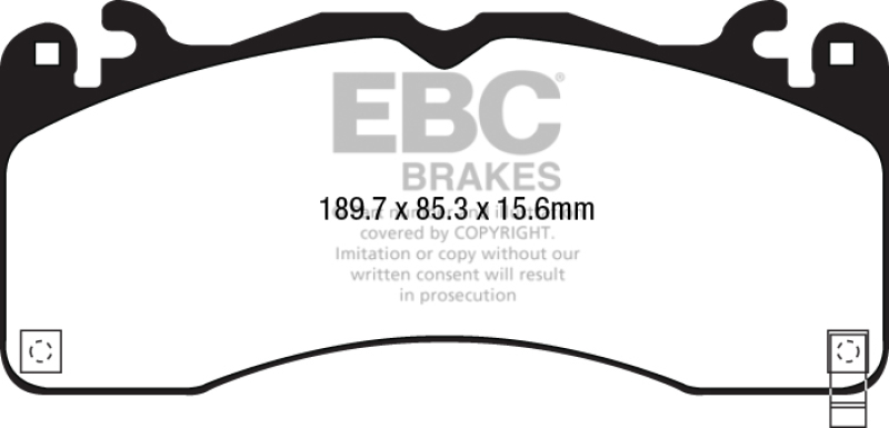 EBC 15+ Ford Mustang 5.0 Performance Pkg Yellowstuff Front Brake Pads thumbnail 5