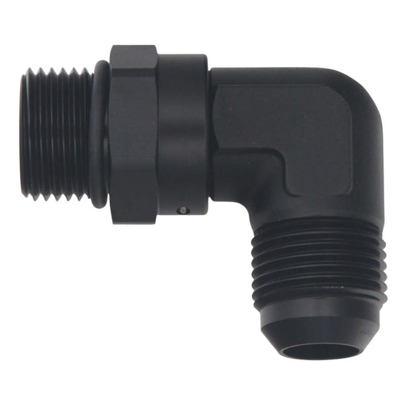 DeatschWerks 10AN ORB Male Swivel to 10AN Male Flare 90-Degree Fitting - Anodized Matte Black thumbnail 2