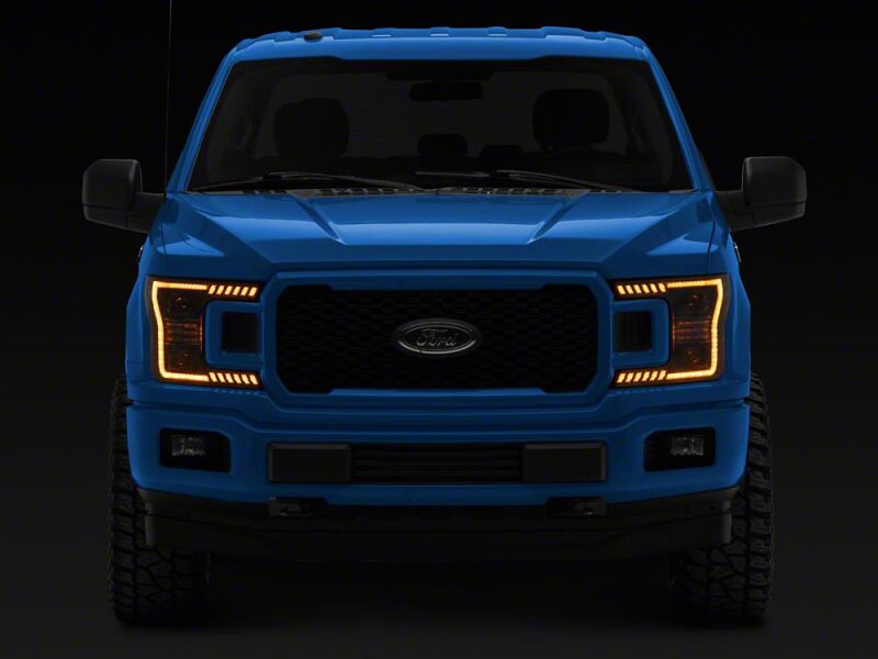 Raxiom 18-20 Ford F-150 LED Halo Surround Headlights with Amber DRL- Black Housing- Clear Lens thumbnail 5