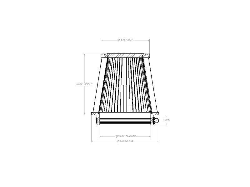 aFe POWER Universal Clamp-On Air Filter w/ D2 Dura-Dry Media - 5in F x 6.5in B x 4.75in T x 6in H thumbnail 4
