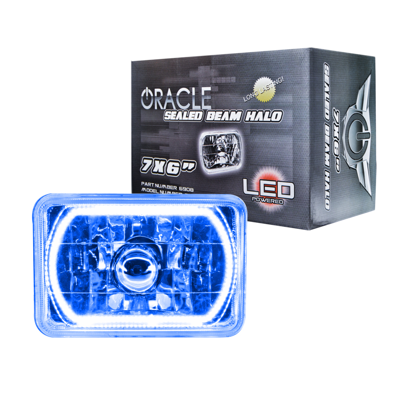 Oracle Pre-Installed Lights 7x6 IN. Sealed Beam - Blue Halo thumbnail 2