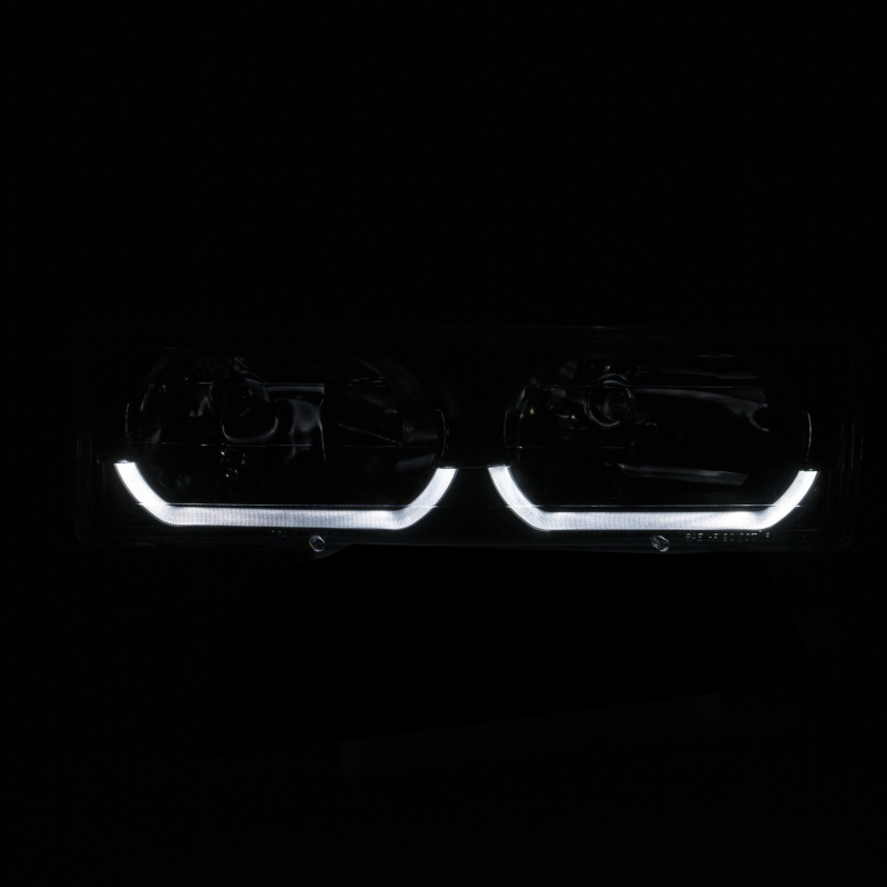 ANZO 1988-1998 Chevrolet C1500 Crystal Headlights Black w/ Low - Brow thumbnail 9