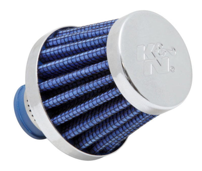 K&N 2in Base OD x .375in Flange ID x 1.75in H Rubber Base Crankcase Vent Filter - Blue thumbnail 4