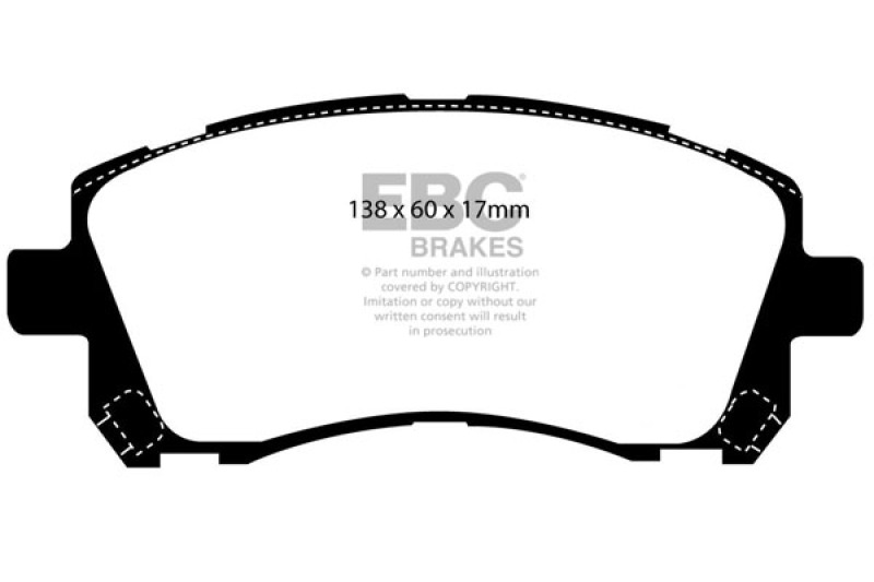 EBC 98-02 Subaru Forester 2.5 Redstuff Front Brake Pads thumbnail 4