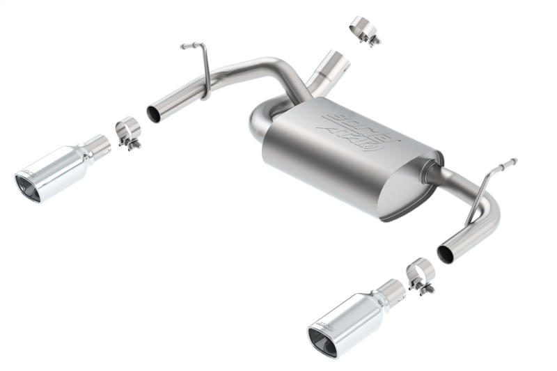 Borla 12-14 Jeep Wrangler JK 2Dr & 4Dr Rear Section ATAK Single Square Rolled Angle-Cut Exit Exhaust thumbnail 6