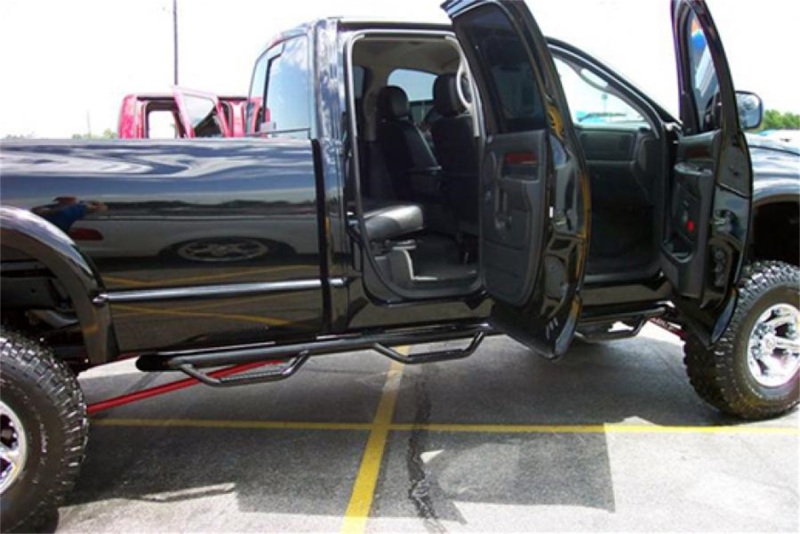 N-Fab Nerf Step 02-08 Dodge Ram 1500/2500/3500 Quad Cab 8ft Bed - Gloss Black - Bed Access - 3in thumbnail 4