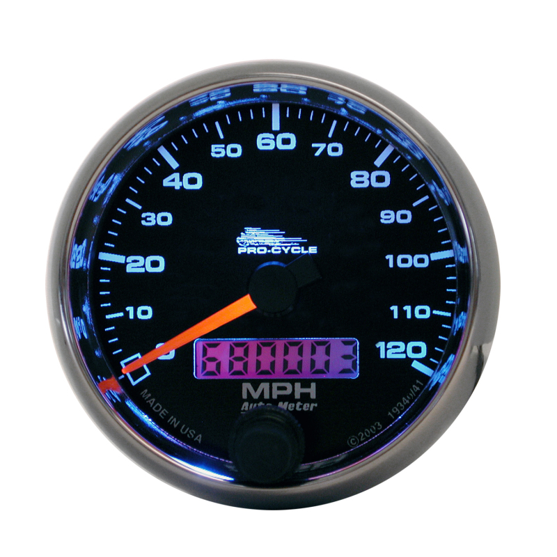 Autometer Pro-Cycle Gauge Speedo 2 5/8in 120 Mph Elec Black thumbnail 4