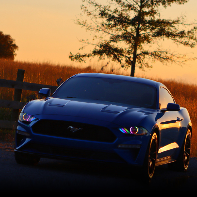 Oracle 18-21 Ford Mustang Dynamic DRL w/ Halo Kit & Sequential Turn Signal - ColorSHIFT thumbnail 3