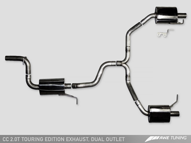AWE Tuning VW CC Touring Edition Exhaust Dual Outlet - Chrome Silver Tips thumbnail 7