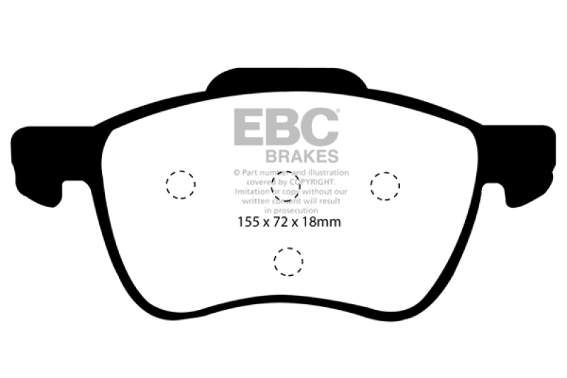 EBC 01-05 Volvo S60 2.3 Turbo T5 Ultimax2 Front Brake Pads thumbnail 3