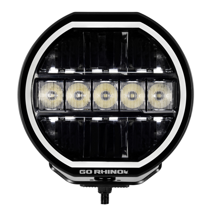 Go Rhino Xplor Blackout Series Maxline LED Hi/Low Beam w/Multi DRL (Surface Mount) 7in. - Blk thumbnail 2