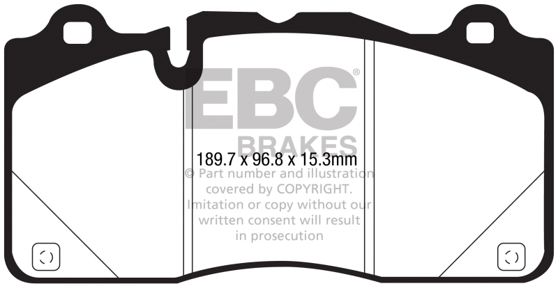 EBC 2016+ Cadillac CTS-V 6.2L Supercharged Yellowstuff Front Brake Pads thumbnail 5