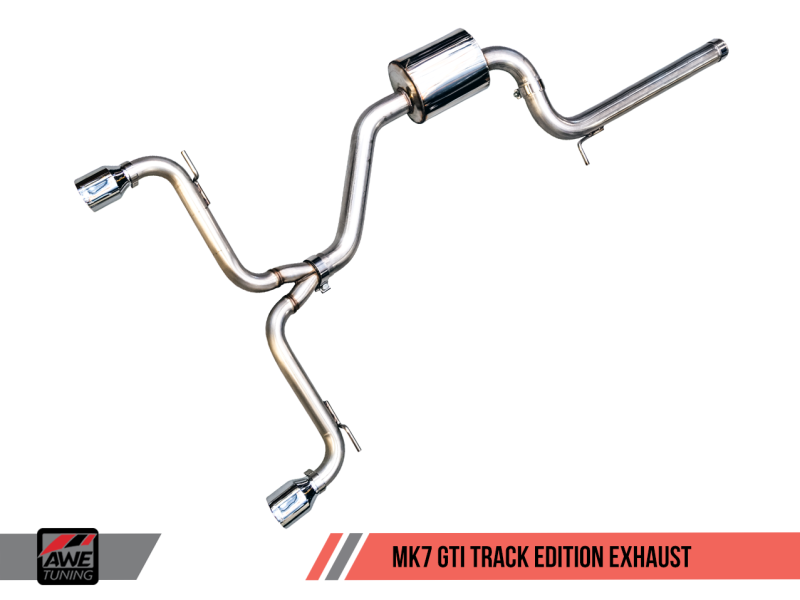 AWE Tuning VW MK7 GTI Track Edition Exhaust - Diamond Black Tips thumbnail 3