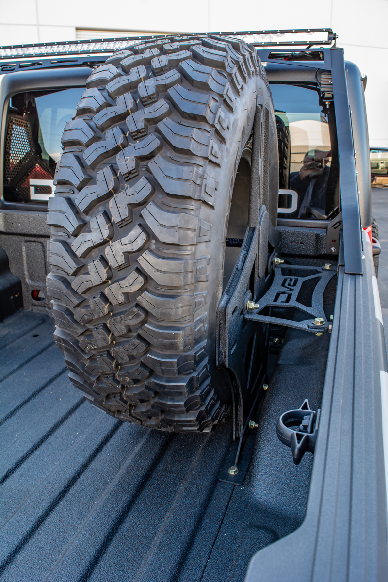 2019+ Jeep Gladiator Universal Stand Up In-Bed Tire Carrier - Image 12