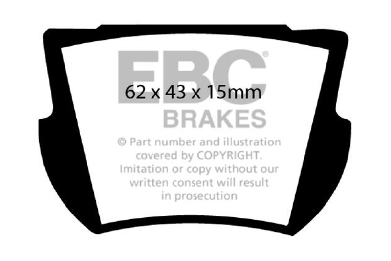 EBC 66-74 Lotus Elan 1.6 Greenstuff Rear Brake Pads thumbnail 4