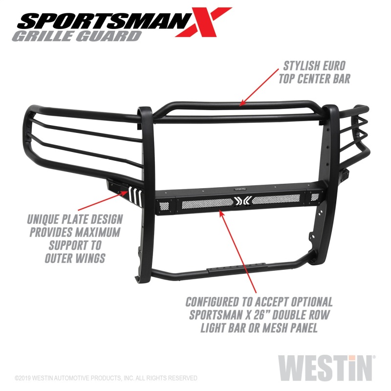 Westin 19-21 Ram 1500 Sportsman X Grille Guard - Textured Black (Excluding Classic & Rebel) thumbnail 9