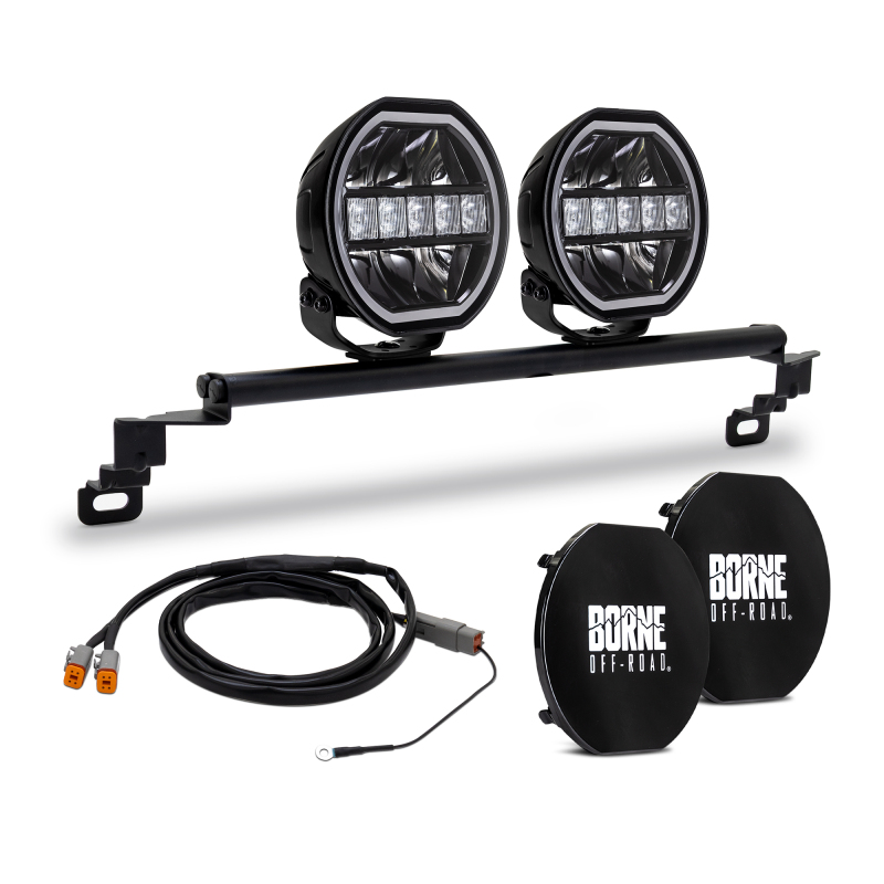 Borne Off-Road 2021+ Ford Bronco Direct Fit Lights - Standard Bumper - 2in x 7in Round - Up