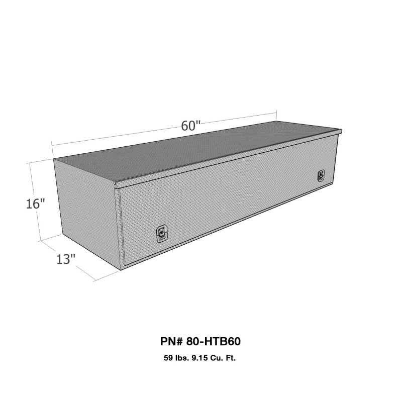 Westin/Brute HD Top Sider 13in x 60in w/flip up Door - Aluminum thumbnail 7