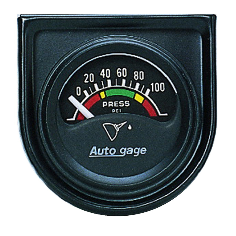Autometer AutoGage Gauge Console 1.5in 100psi Electric Oil Pressure Gauge - Black Dial/Black Bezel thumbnail 3